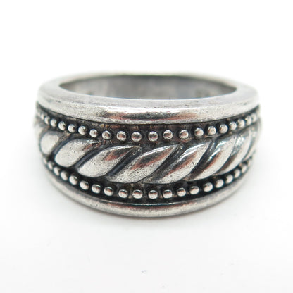 CHAPAL ZENRAY 925 Sterling Silver Vintage Twisted Rope Ring Size 7.25