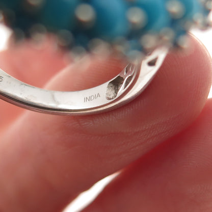 Chuck Clemency 925 Sterling Silver Real Turquoise Apatite & Topaz Ring Size 7.75