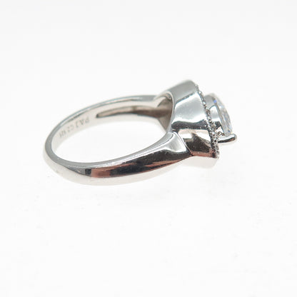 925 Sterling Silver Marquise & Round-Cut C Z Sparkle Ring Size 5.25