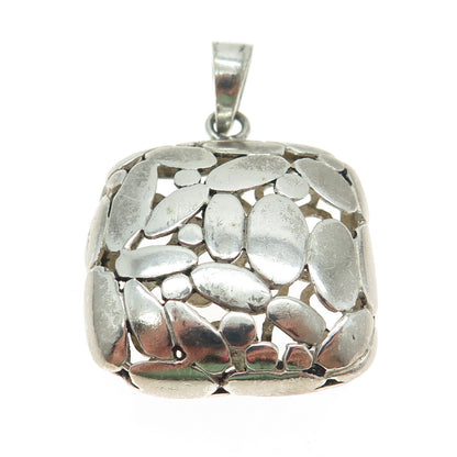 925 Sterling Silver Vintage Pebble Pendant