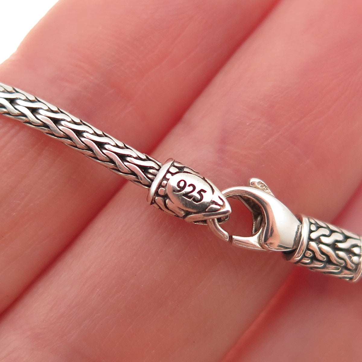 John Hardy 925 Sterling Silver Vintage Classic Chain Heart Charm Bracelet 6.5"