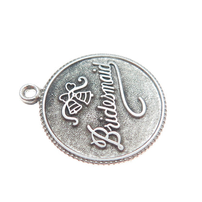 J.M. FISHER 925 Sterling Silver Vintage Bridesmaid Minimalist Charm Pendant