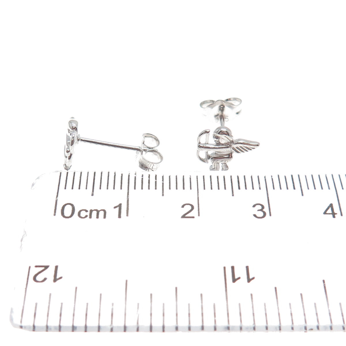 925 Sterling Silver Cupid Stud Earrings
