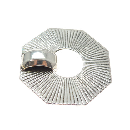 925 Sterling Silver Vintage Modernist Geometric Oxidized Pin Brooch