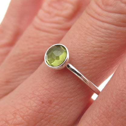 Pandora 925 Sterling Silver Real Peridot August Birthday Blooms Ring Size 6.75