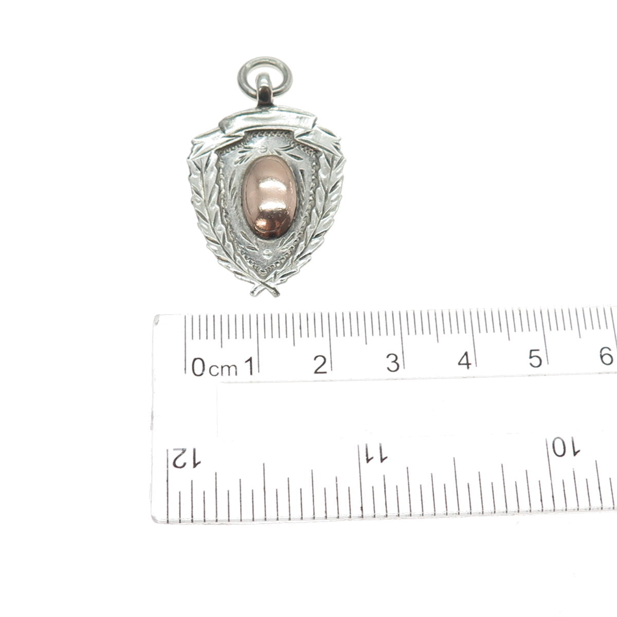 Fred H. Adams & Co. Sterling Silver 2-Tone Antique 1919 Birmingham Fob Pendant