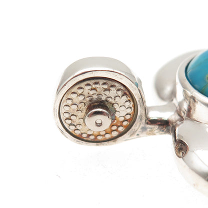 ESPO Joseph Esposito Sterling Silver Vintage Real Turquoise Heart Clip Pendant