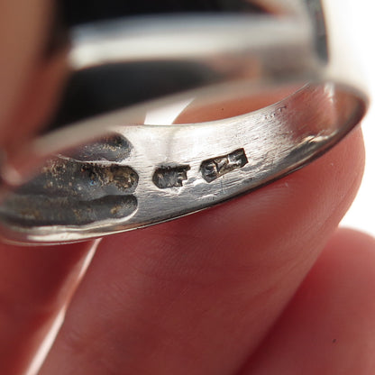 Chapal Zenray 925 Sterling Silver Vintage Modernist Oxidized Ring Size 10