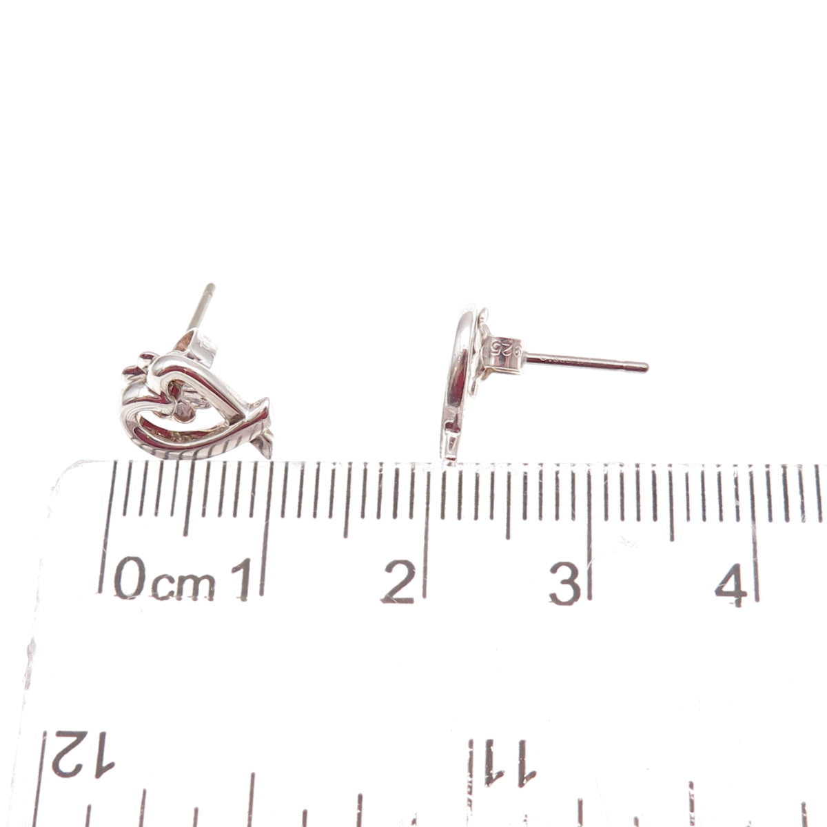 Tiffany & Co. Paloma Picasso 925 Sterling Silver Vintage Loving Heart Earrings