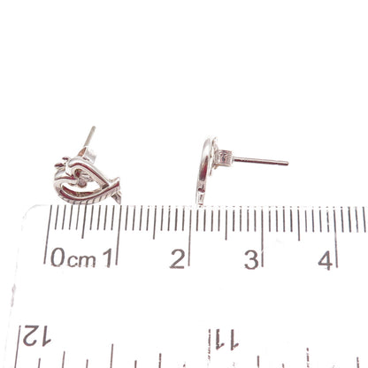 Tiffany & Co. Paloma Picasso 925 Sterling Silver Vintage Loving Heart Earrings