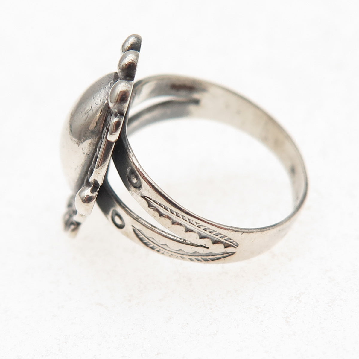Bell Trading Post Old Pawn 925 Sterling Silver Vintage Southwestern Ring Size 5