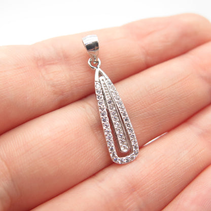 925 Sterling Silver Pave C Z Pendant