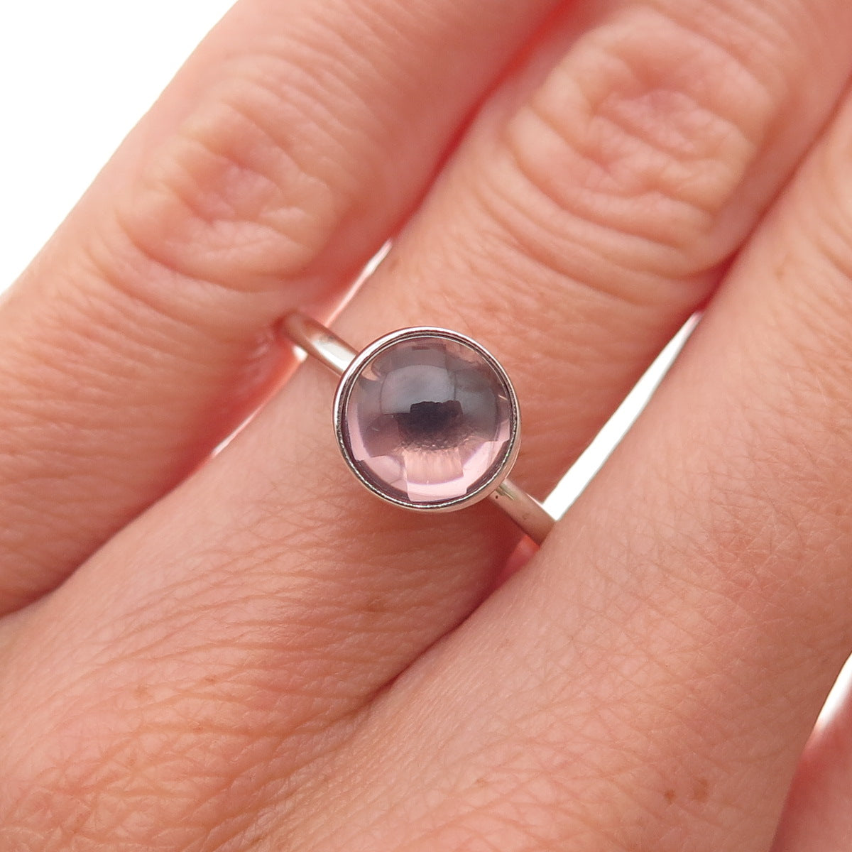 Pandora 925 Sterling Silver Pink Crystal October Birthstone Ring Size 6