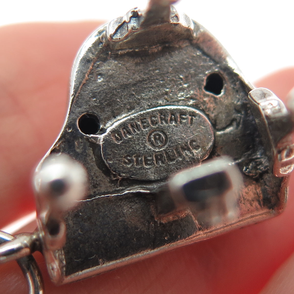 DANECRAFT 925 Sterling Silver Vintage Grand Piano Minimalist 3D Charm Pendant