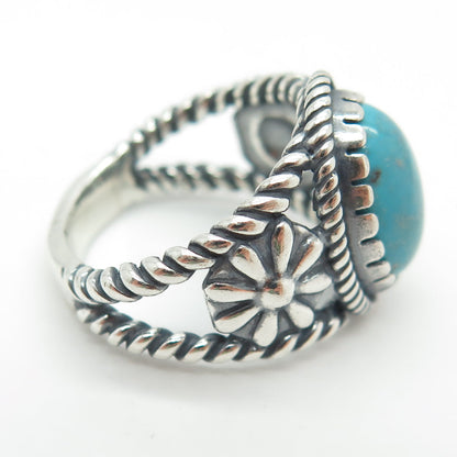 CAROLYN POLLACK & AMERICAN WEST Sterling Silver Vintage Turquoise Ring Size 7.25