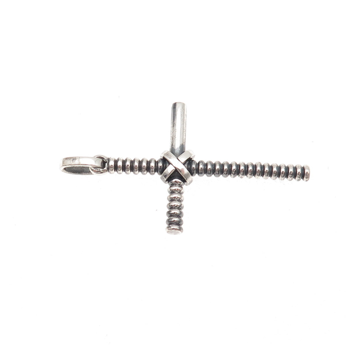 LALAoUNIS 925 Sterling Silver Vintage Greece Cross Oxidized Charm Pendant