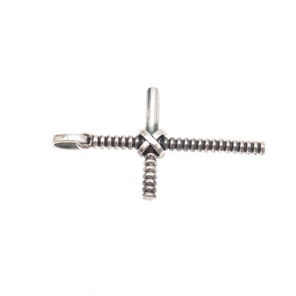 LALAoUNIS 925 Sterling Silver Vintage Greece Cross Oxidized Charm Pendant