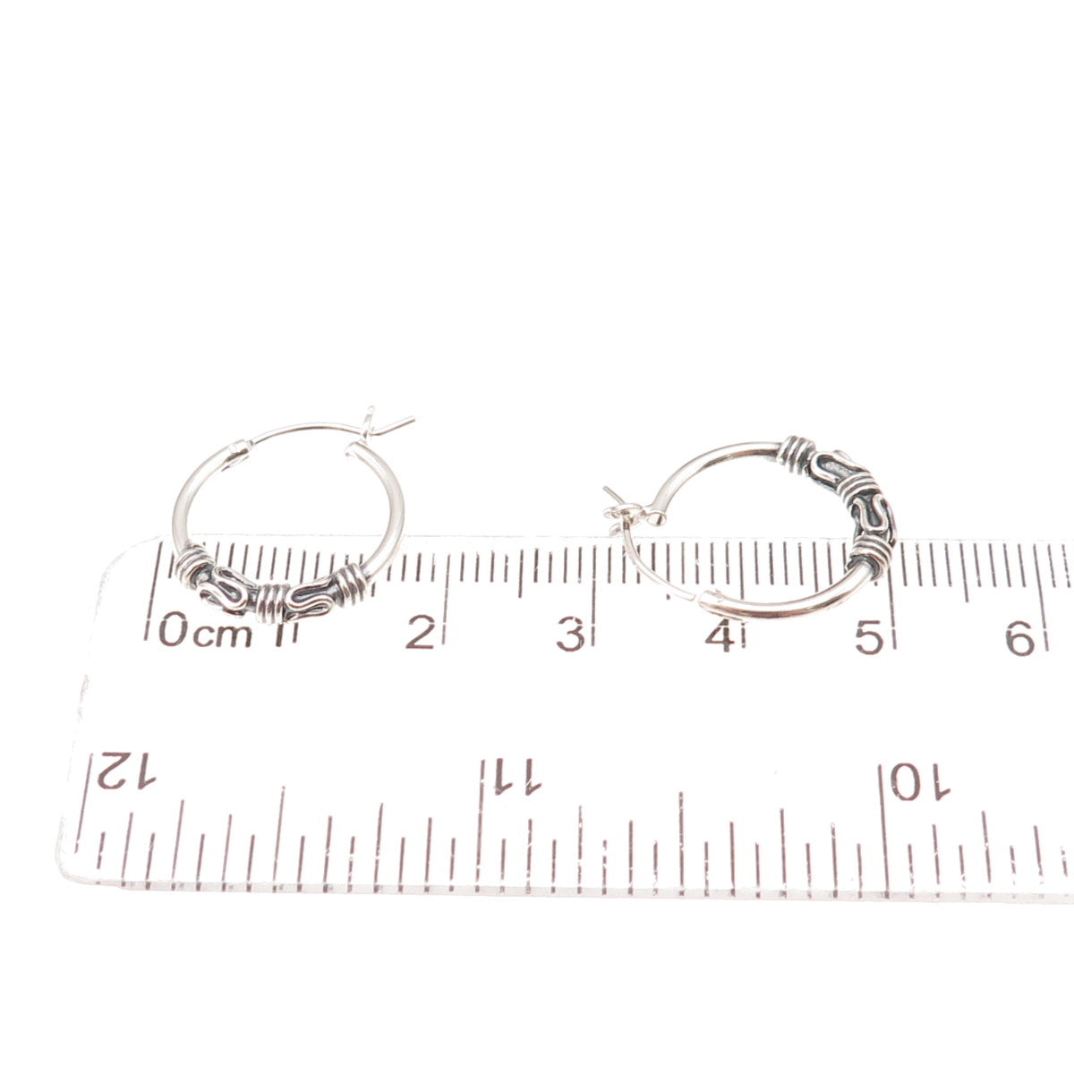 Han 925 Sterling Silver Vintage Zig Zag Oxidized Hoop Earrings