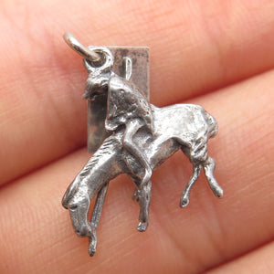 BELL TRADING POST Sterling Silver Vintage Death Valley Horse Rider Charm Pendant