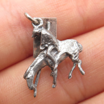 BELL TRADING POST Sterling Silver Vintage Death Valley Horse Rider Charm Pendant