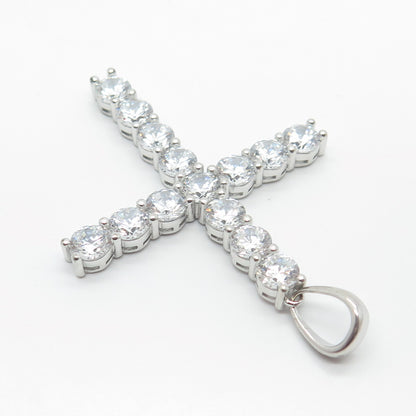 925 Sterling Silver C Z Cross Pendant