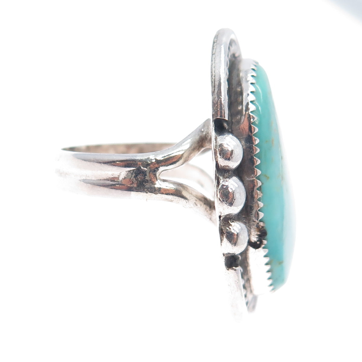 Erwin Tobler Navajo Old Pawn 925 Sterling Silver Vintage Turquoise Ring Size 11