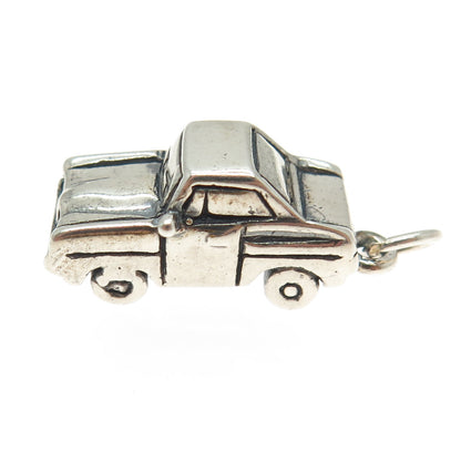 925 Sterling Silver Vintage Retro Car 3D Pendant