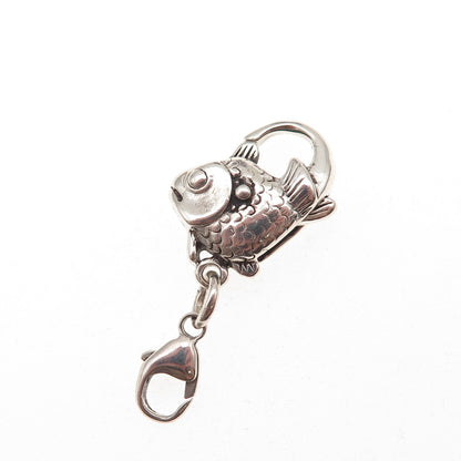 Trollbeads LAA Sterling Silver Vintage Bracelet / Necklace Big Fish Lobster Lock