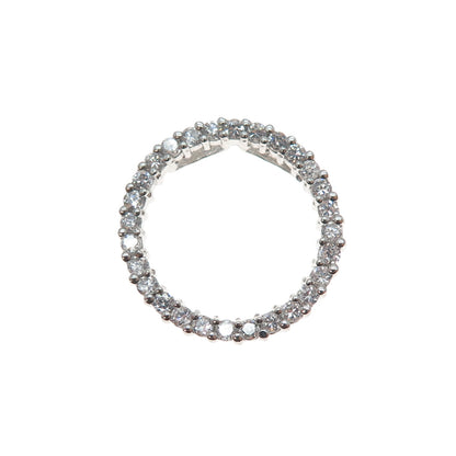925 Sterling Silver Round-Cut C Z Circle of Life Mini Slide Charm Pendant