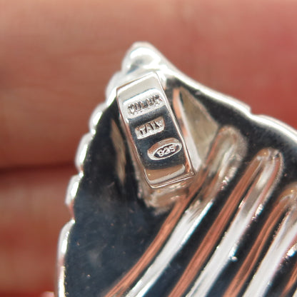 MILOR 925 Sterling Silver Vintage Italy Modernist Seashell Slide Pendant