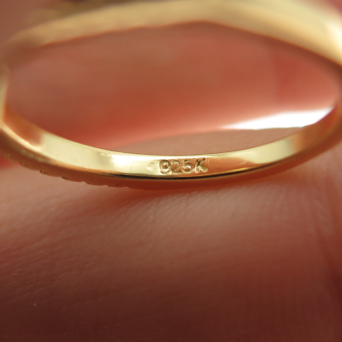 925 Sterling Silver Gold Plated Round-Cut C Z Cross Ring Size 4.75