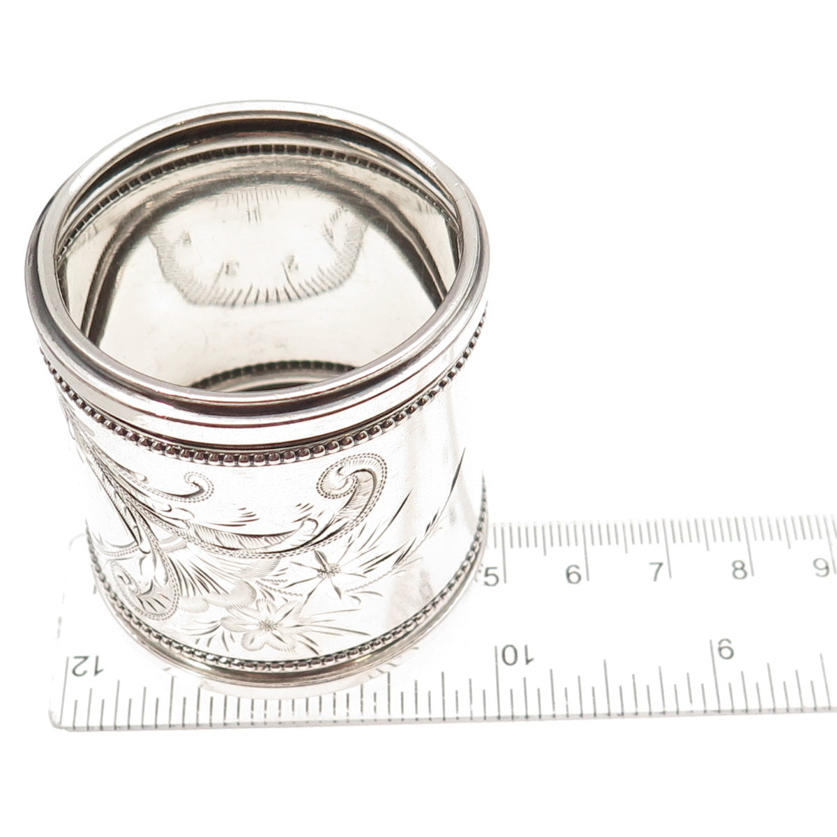 Gorham Sterling Silver Antique Victorian Engraved Mono Napkin Ring Holder #2085