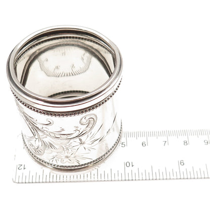 Gorham Sterling Silver Antique Victorian Engraved Mono Napkin Ring Holder #2085
