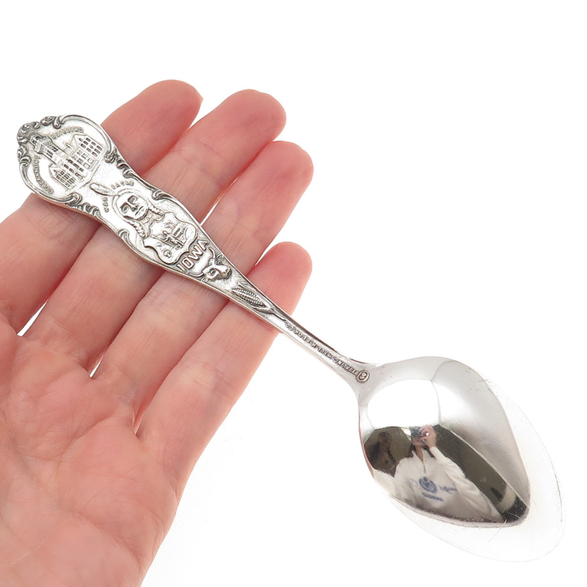 Shepard 925 Sterling Silver Antique Art Deco Sioux City Coffee Spoon