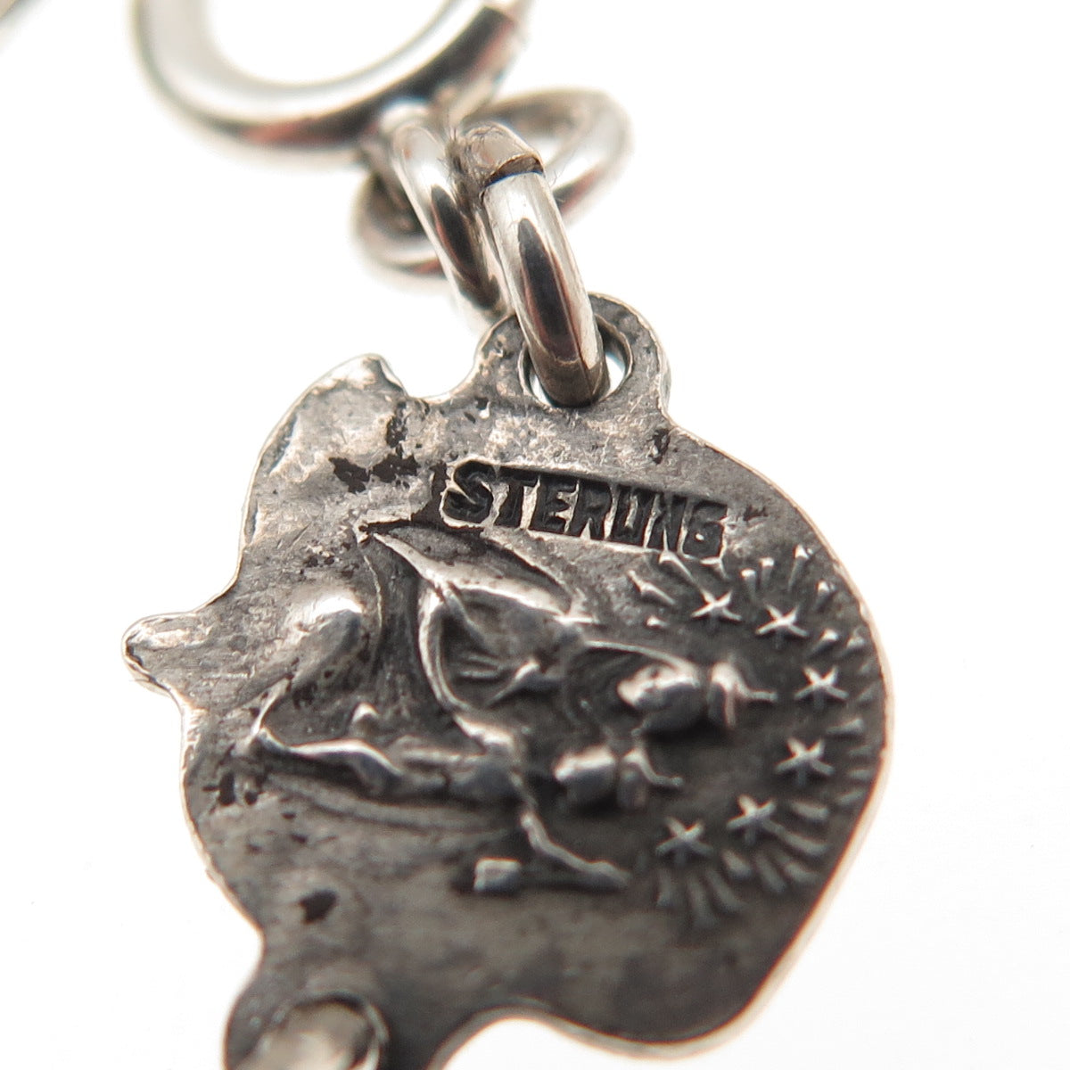 925 Sterling Antique Art Deco St. Mary Christopher Joseph Michael Bracelet 6.5"