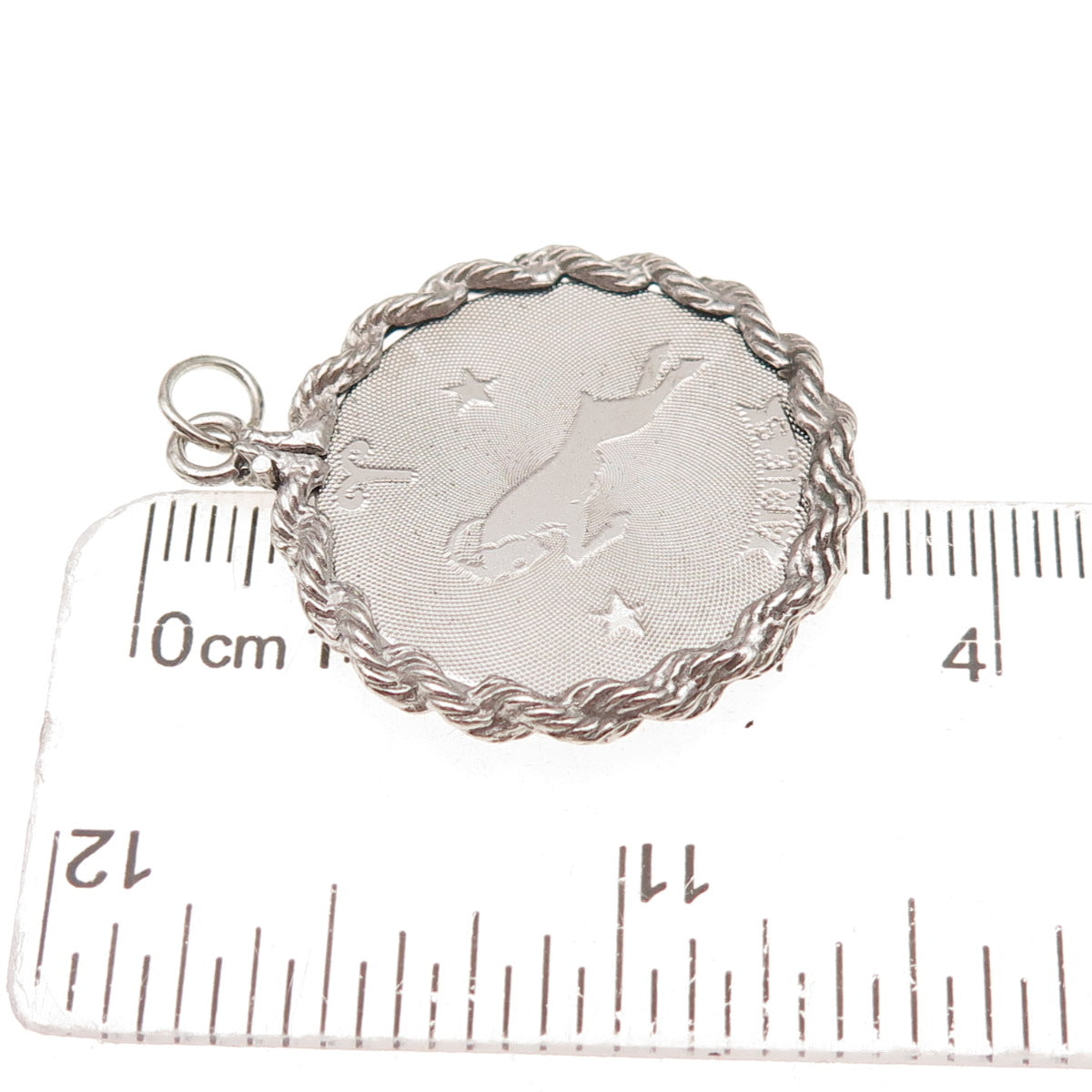Crown 925 Sterling Silver Vintage Aries Zodiac Sign Charm Pendant