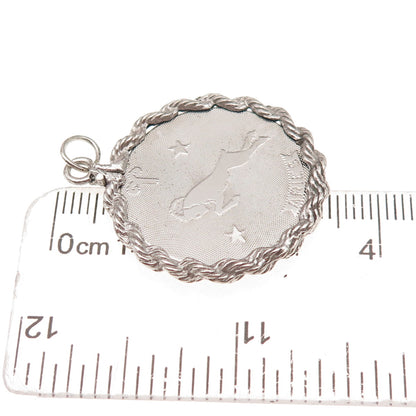 Crown 925 Sterling Silver Vintage Aries Zodiac Sign Charm Pendant