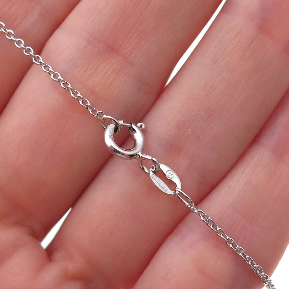 Joseph Schmid 925 Sterling Silver Real Red Diamond Cable Chain Necklace 18"
