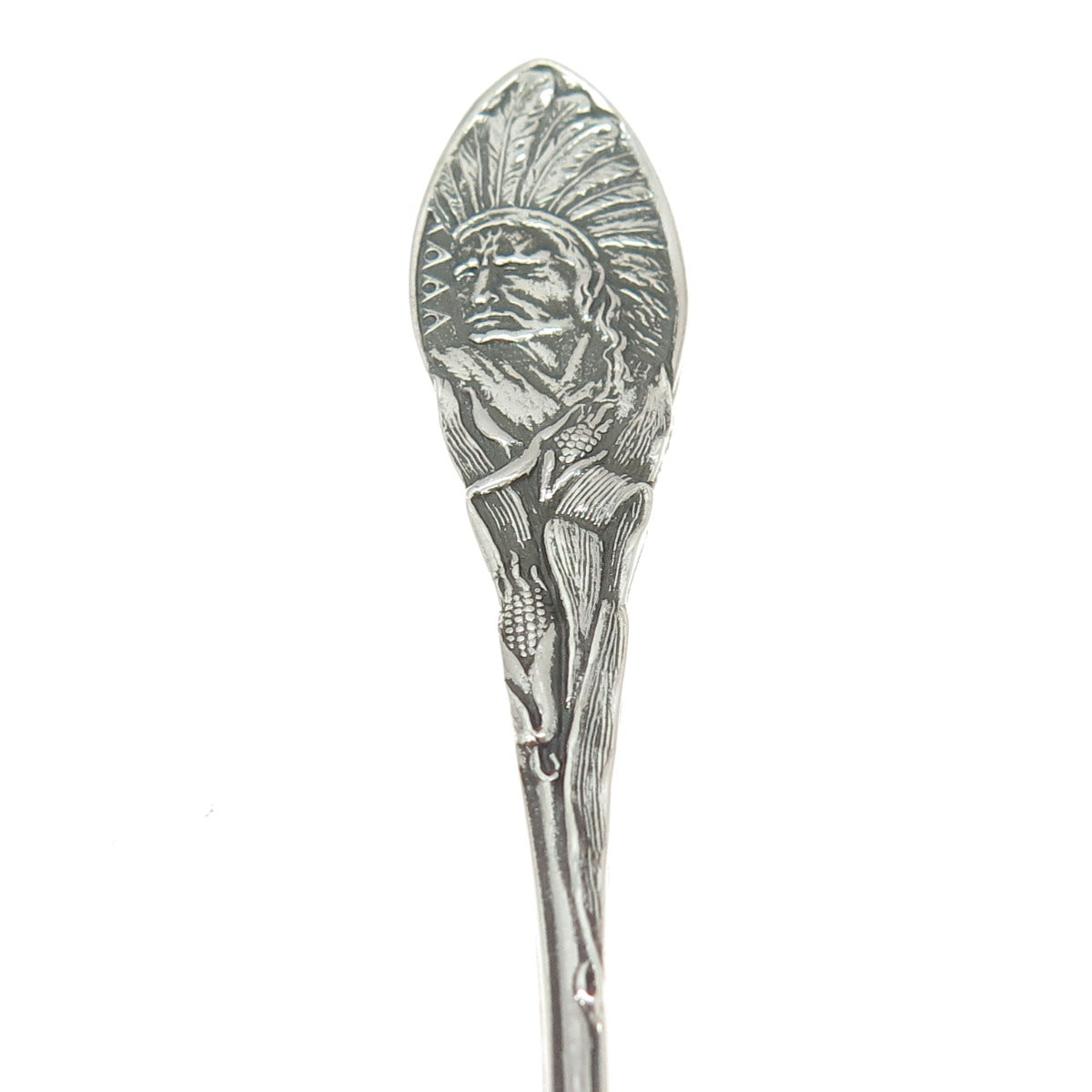 HOWARD Sterling Silver Antique 1891 Indian Chief States & Cities Coffee Spoon