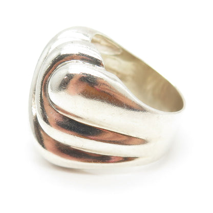 CHARLES KRYPELL 925 Sterling Silver Vintage Modernist Puffy Ring Size 9.5