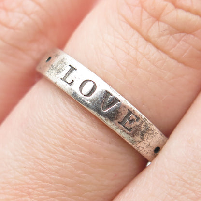 925 Sterling Silver Vintage True Love Waits Band Ring Size 6.75
