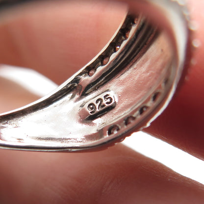 SAI 925 Sterling Silver Round-Cut C Z Ring Size 6.75