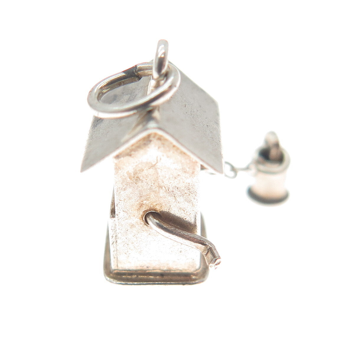 925 Sterling Silver Antique Art Deco Water Well Minimalist Charm Pendant