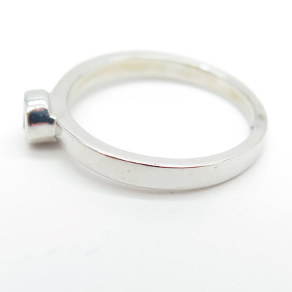 925 Sterling Silver Round-Cut Purple C Z Stackable Ring Size 5.75