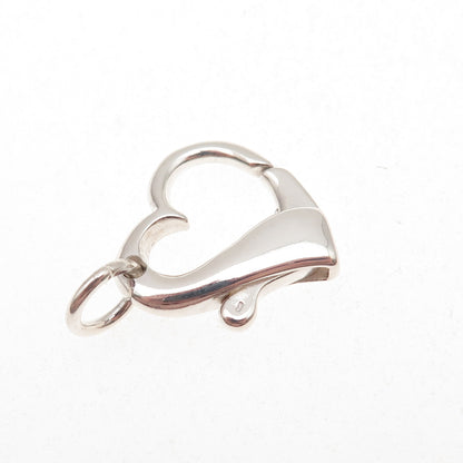 925 Sterling Silver Vintage Bracelet / Necklace Heart Lobster Lock Clasp