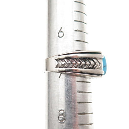 CHIMODA 925 Sterling Silver Real Turquoise Arrow Ring Size 7