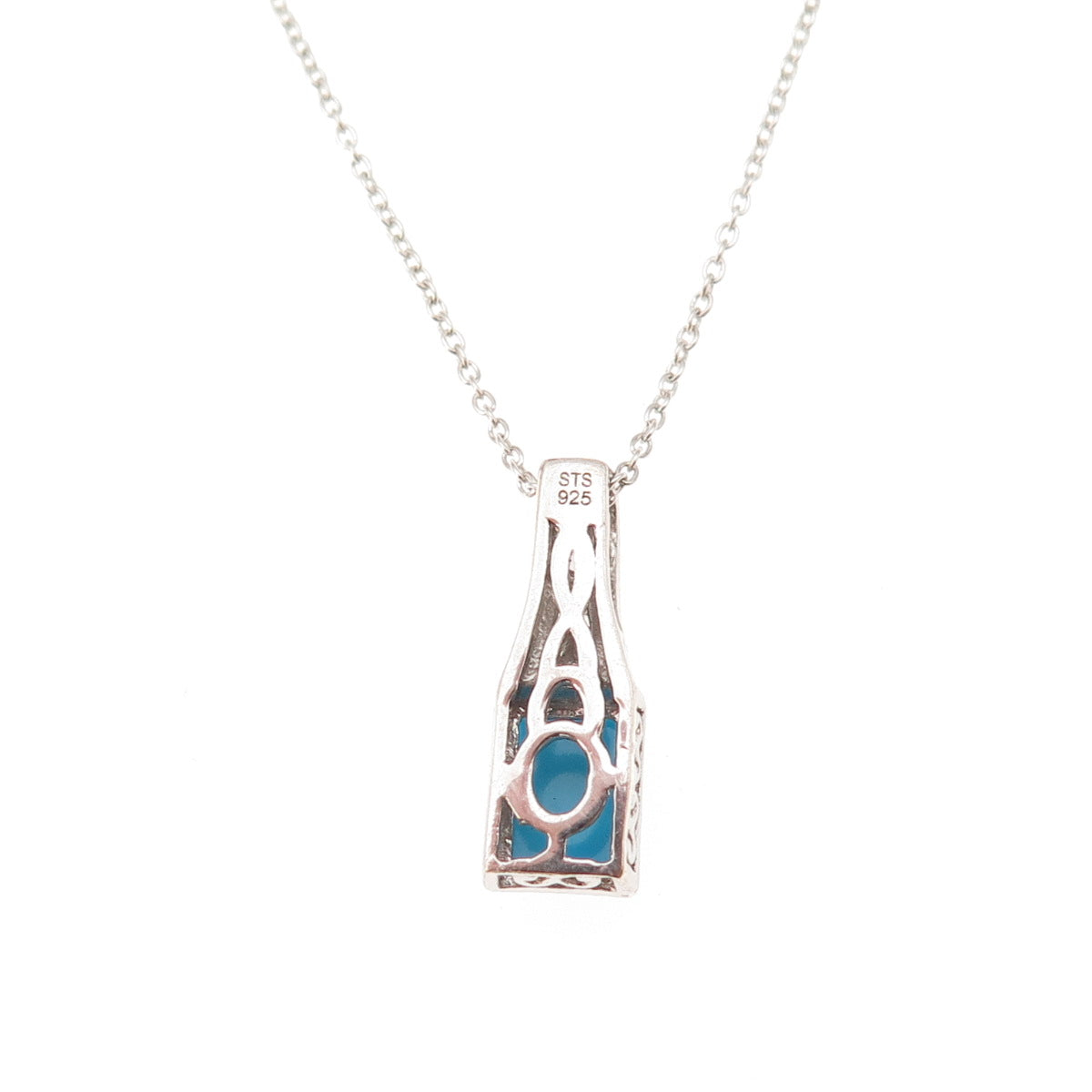 Chuck Clemency 925 Sterling Silver Real Turquoise Tanzanite & Topaz Necklace 20"