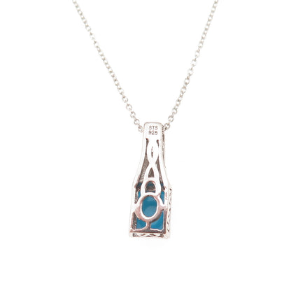 Chuck Clemency 925 Sterling Silver Real Turquoise Tanzanite & Topaz Necklace 20"
