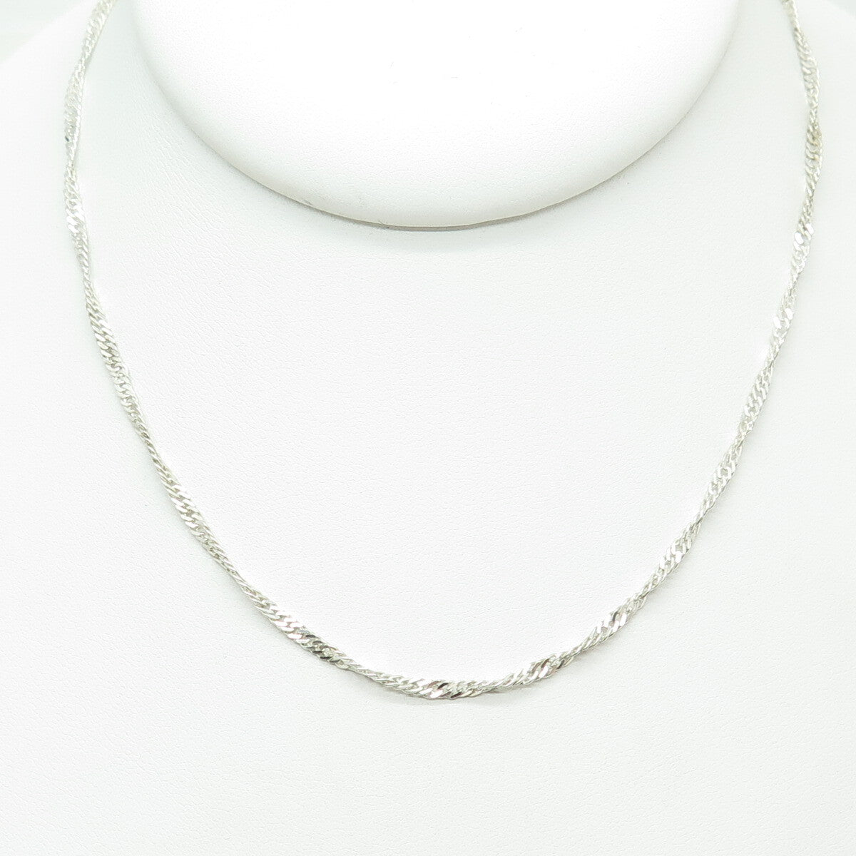 925 Sterling Silver Italy Singapore Chain Necklace 16"