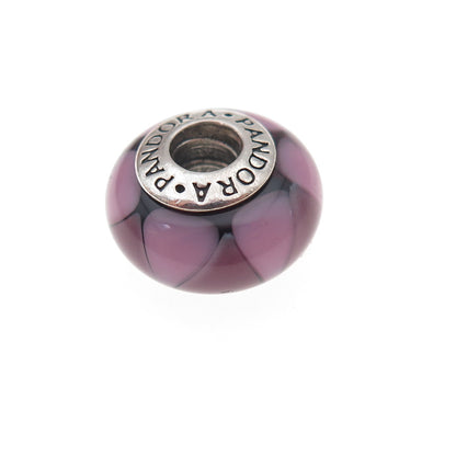 Pandora 925 Sterling Silver Murano Glass Slide Bead Charm